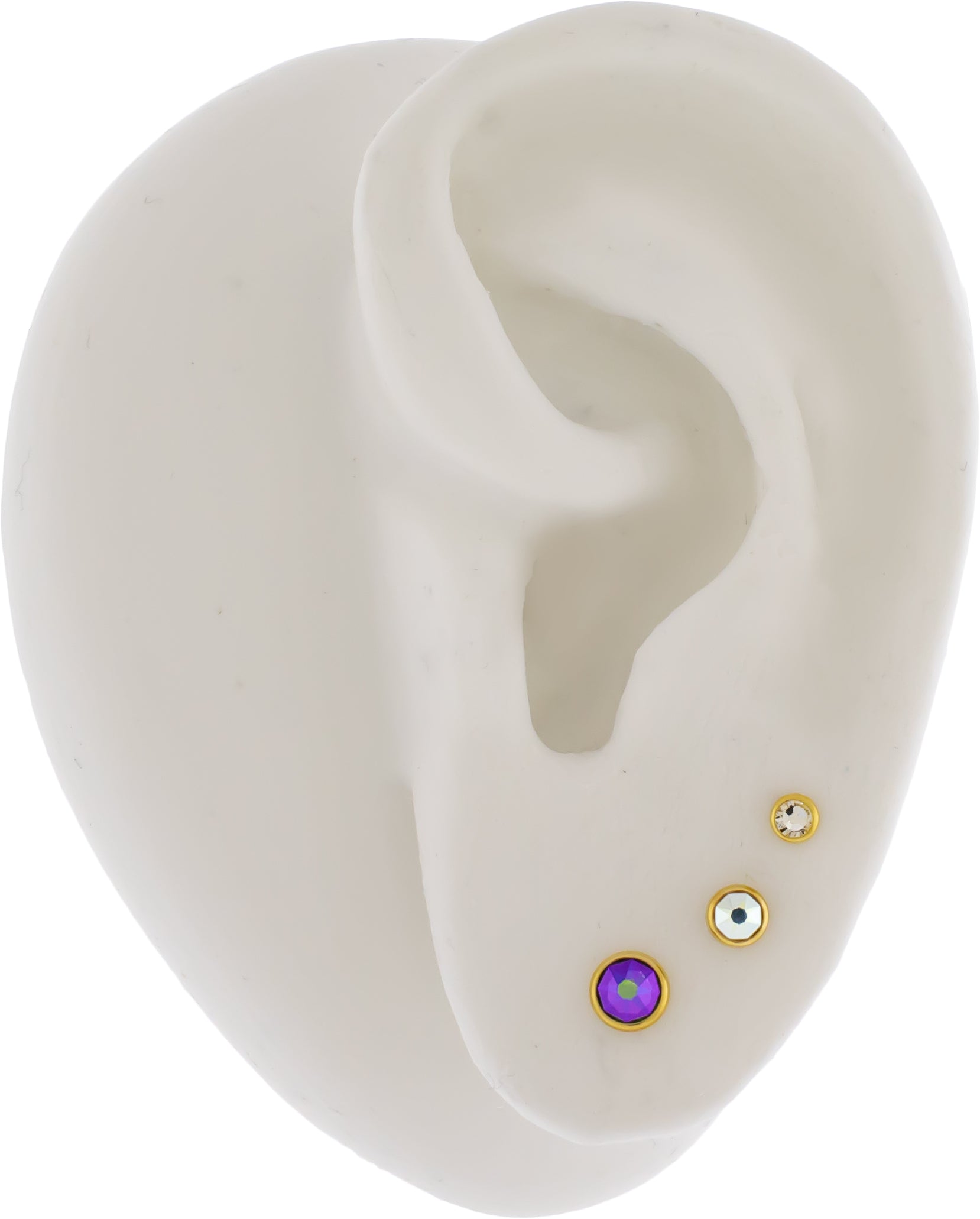 Steel Internally Threaded Gold PVD Gem Disc
