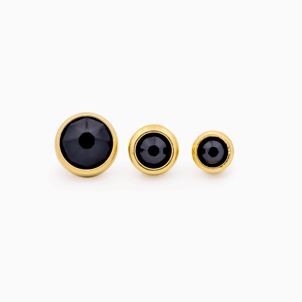 Steel Internally Threaded Gold PVD Gem Disc 16G- Jet