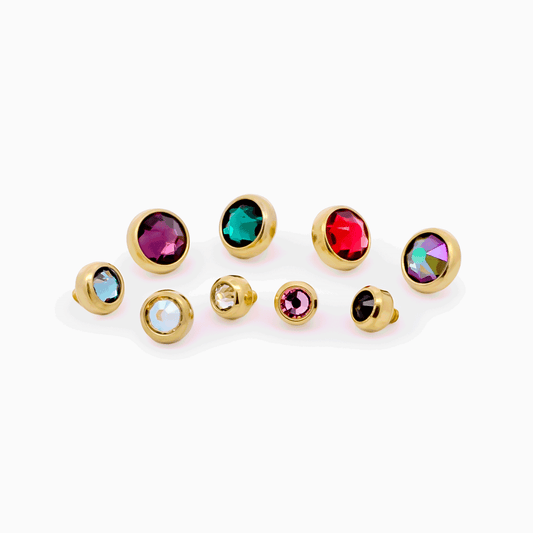 Steel Internally Threaded Gold PVD Gem Disc 16G