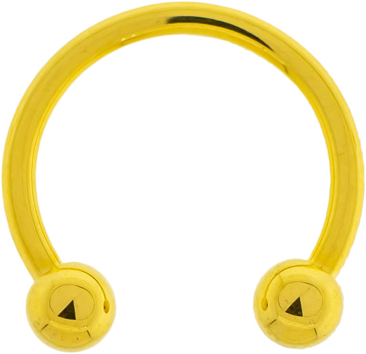 Steel Externally Threaded Horseshoe W/ Gold PVD - Pierced Addiction