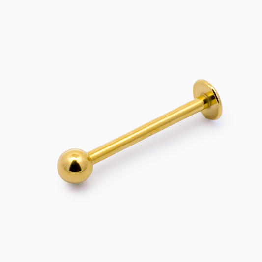 Steel Externally Threaded Labret – Gold PVD 16G