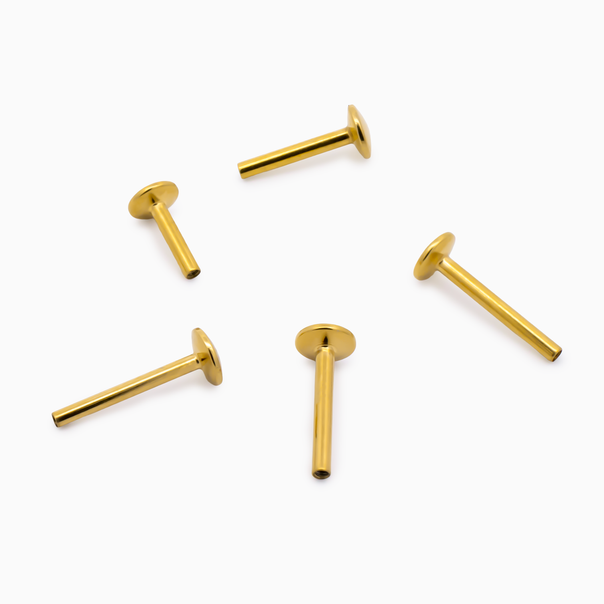 Steel Internally Threaded Labrets - Gold PVD
