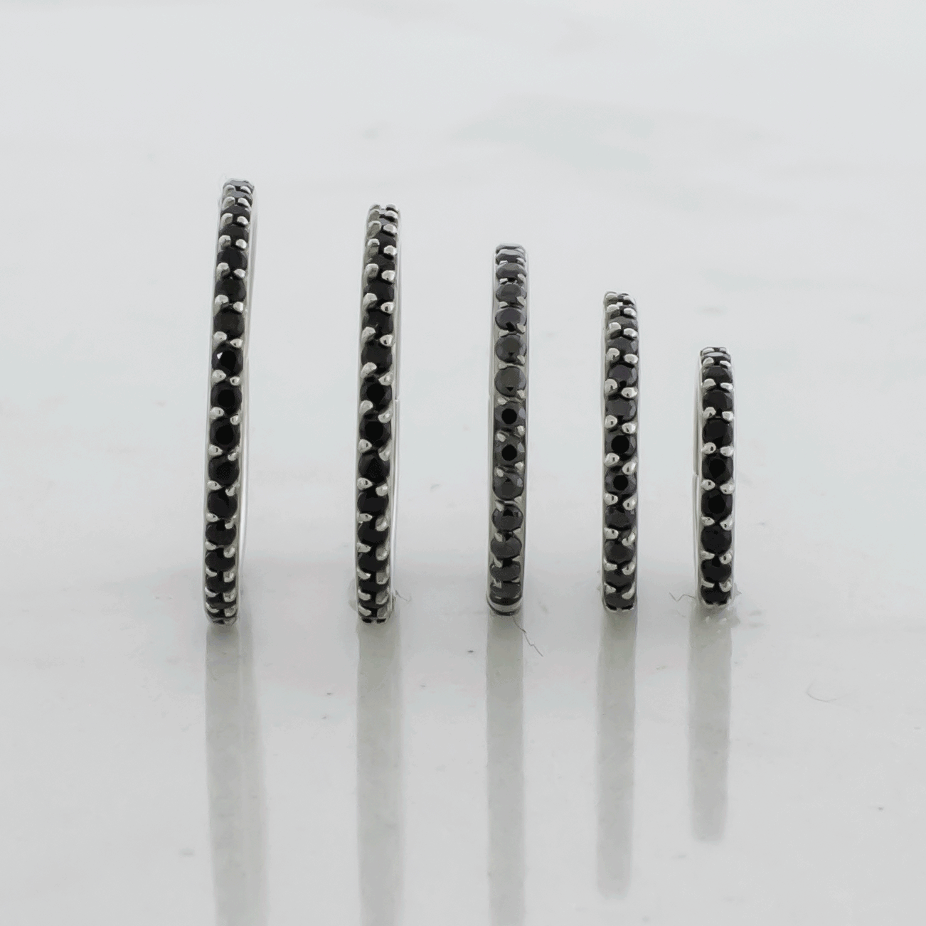 16G Steel Hinged Segment Rings With Colored Gems