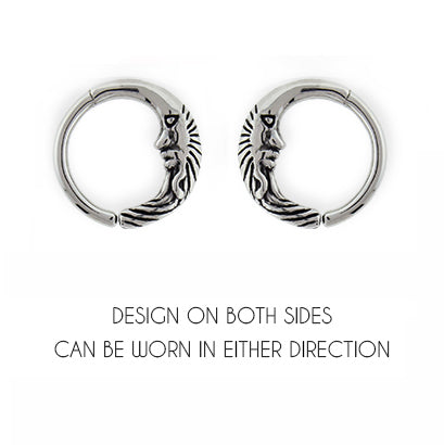 16G Steel Crescent Moon Seamless Ring