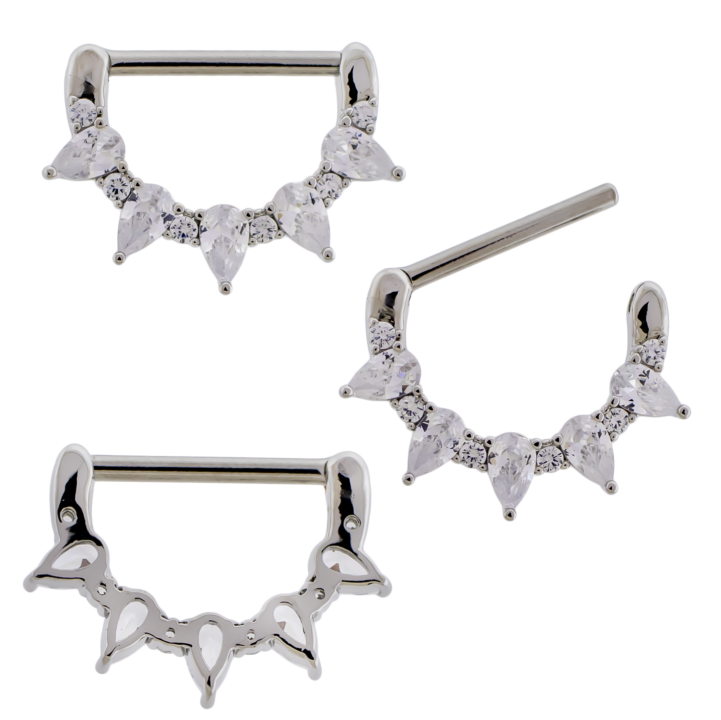 14G Teardrop Nipple Clicker - Pierced Addiction