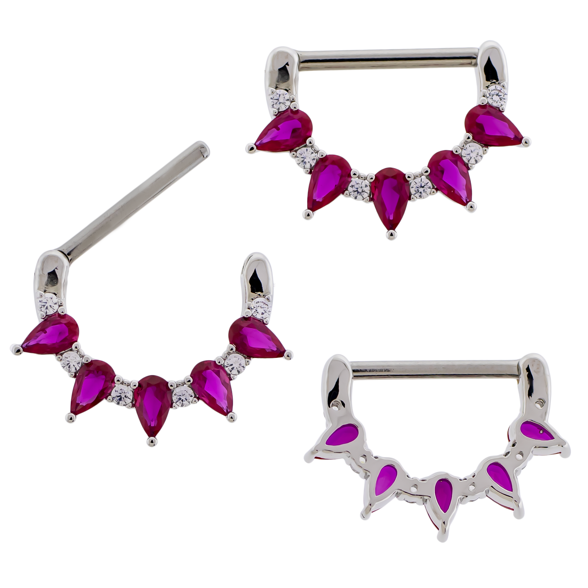 14G Teardrop Nipple Clicker - Pierced Addiction