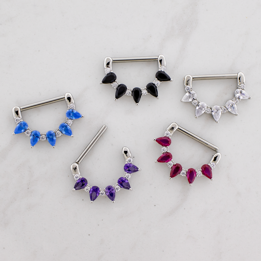 14G Teardrop Nipple Clicker - Pierced Addiction