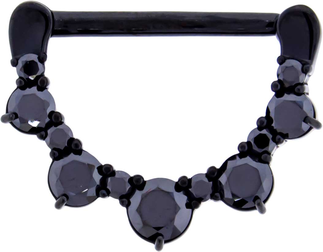 14G Alternating Gem Nipple Clicker