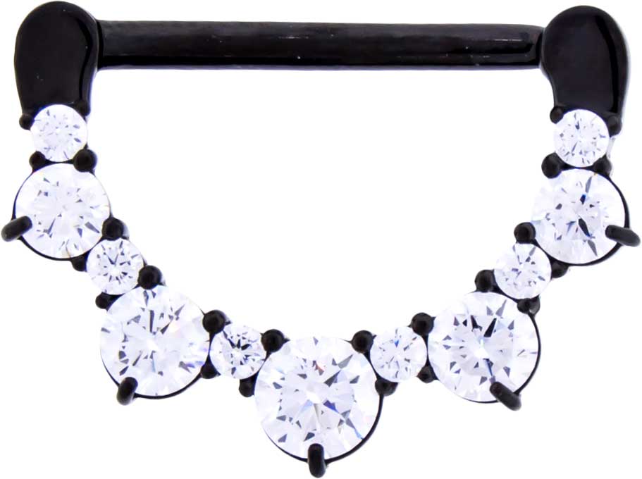 14G Alternating Gem Nipple Clicker