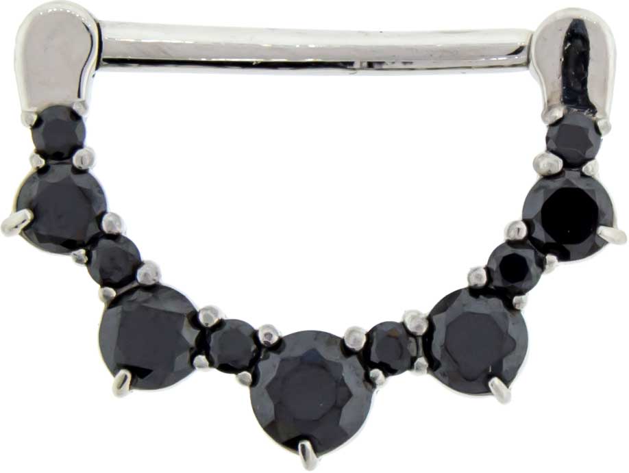 14G Alternating Gem Nipple Clicker