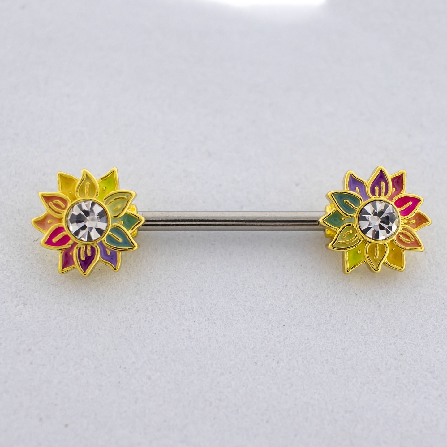 14G Sunflower Nipple Barbell - Pierced Addiction