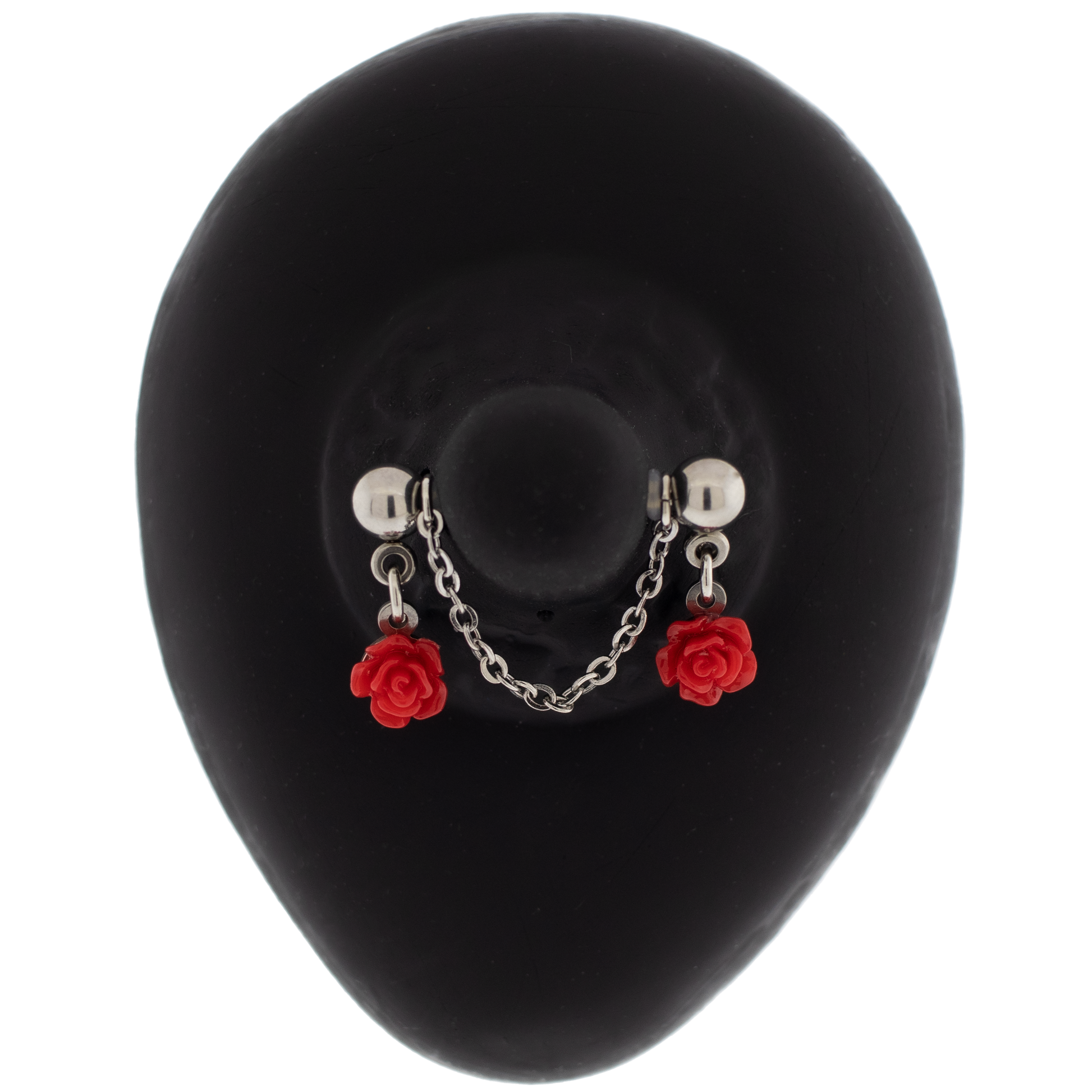 14G Chain Roses Nipple Barbell - Pierced Addiction