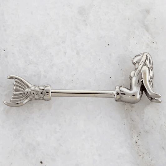 14G Mermaid Nipple Barbell - Pierced Addiction