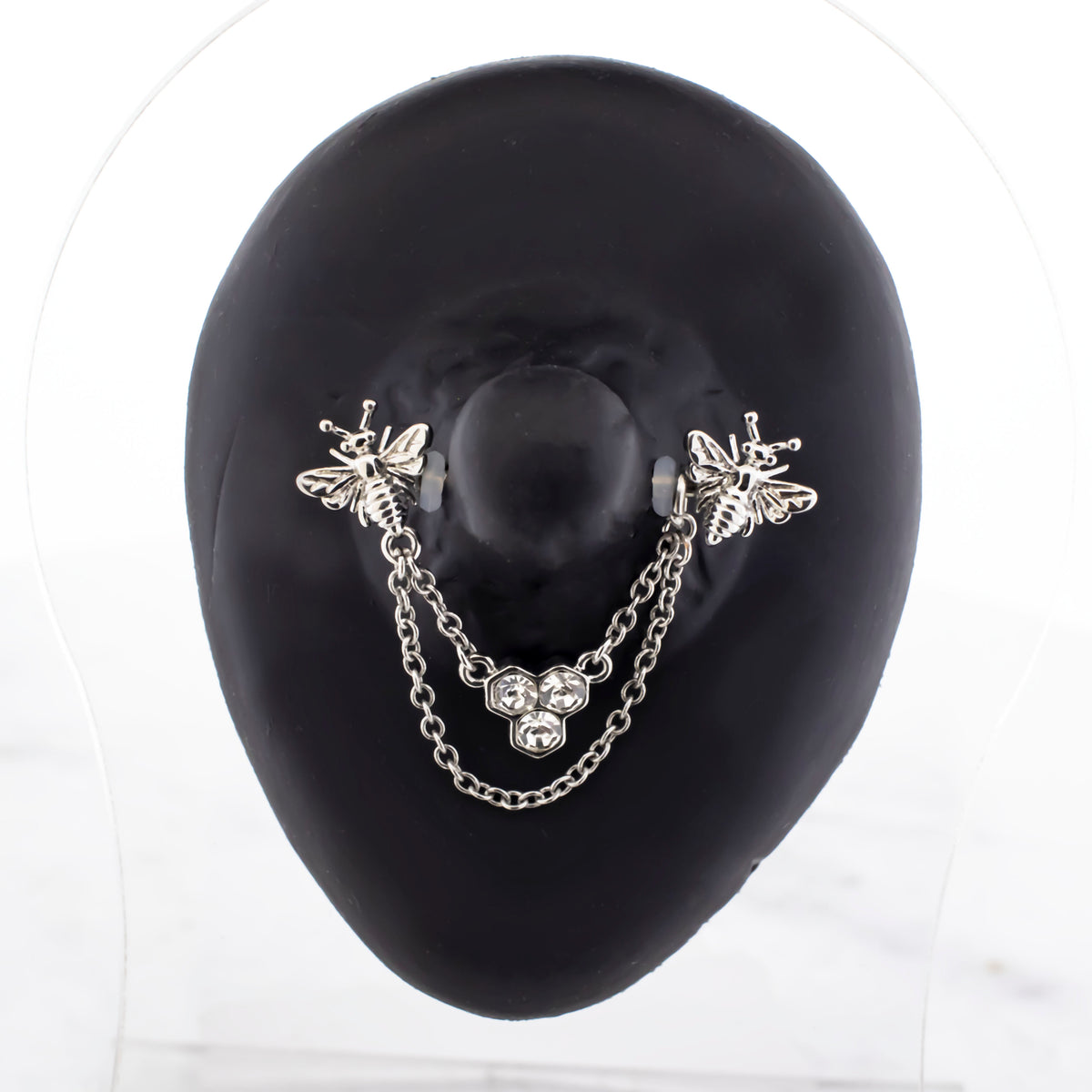 14G Nipple Stirrup w/ Bees & Honeycomb