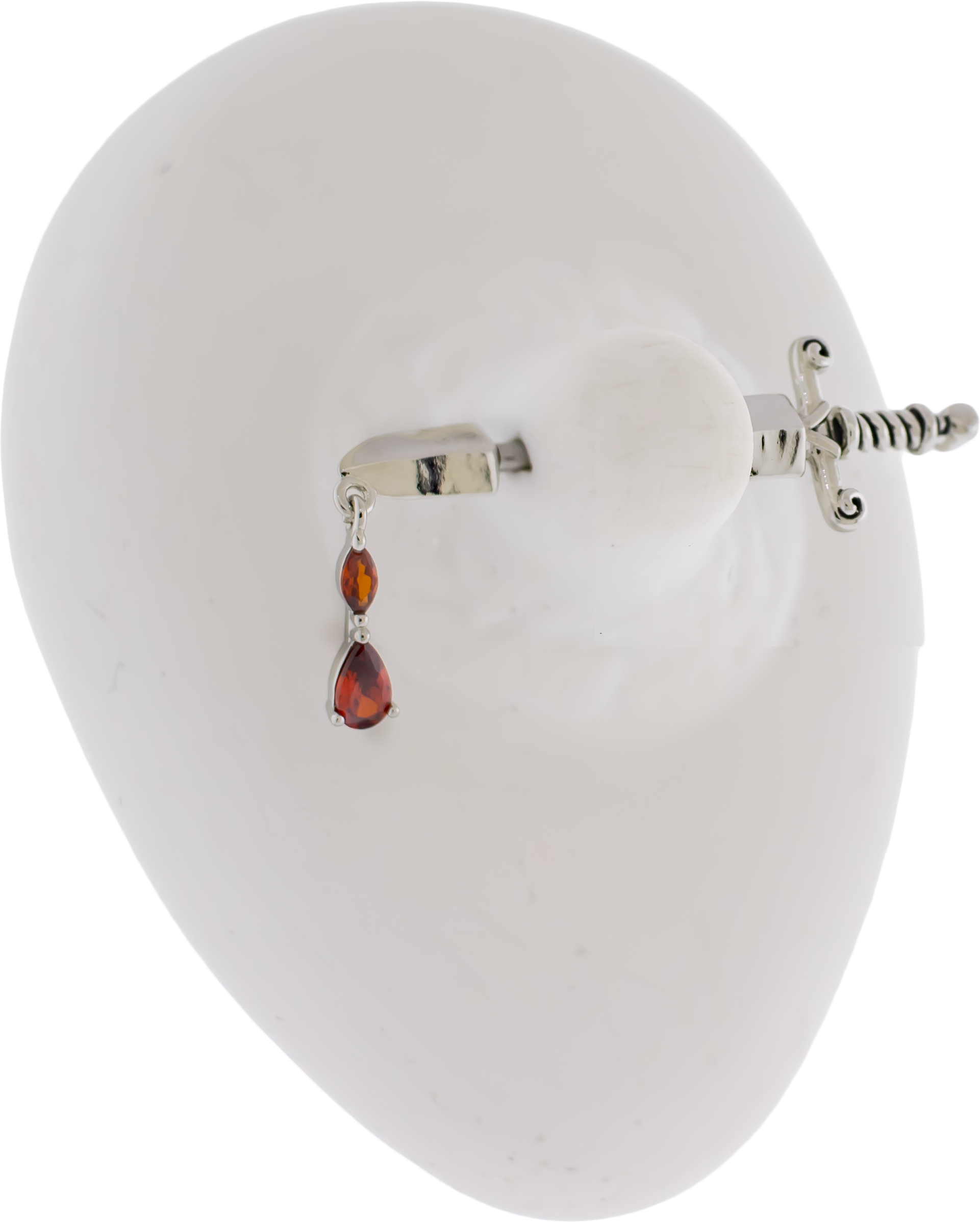 14G Sword With Gem Blood Dangle Nipple Barbell - Pierced Addiction