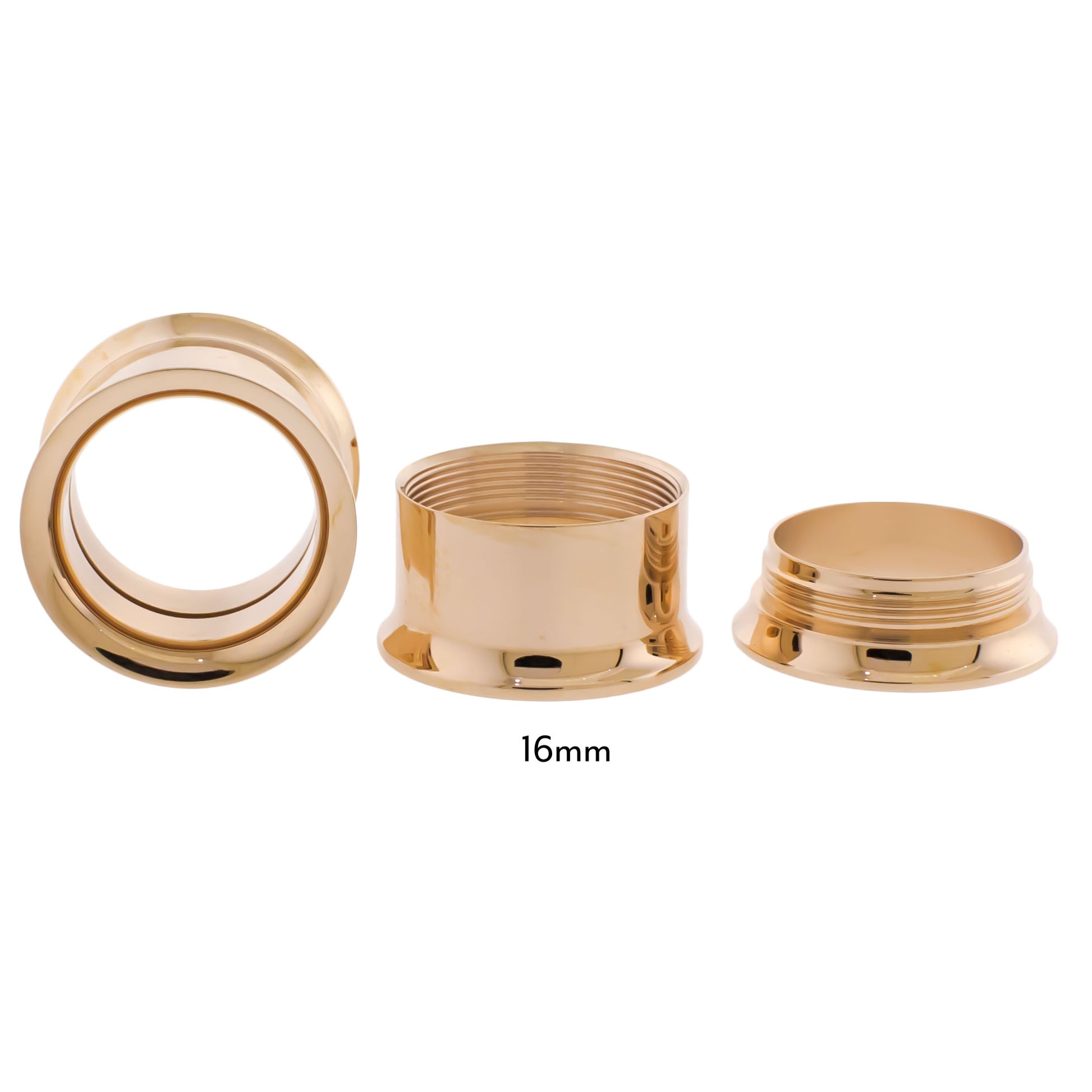 Steel Rose Gold Double Flare Tunnels - Internally Threaded - Pierced Addiction