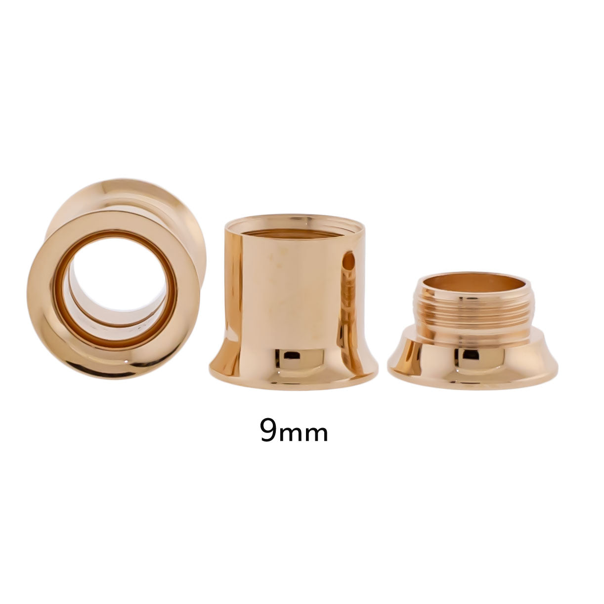 Steel Rose Gold Double Flare Tunnels - Internally Threaded - Pierced Addiction