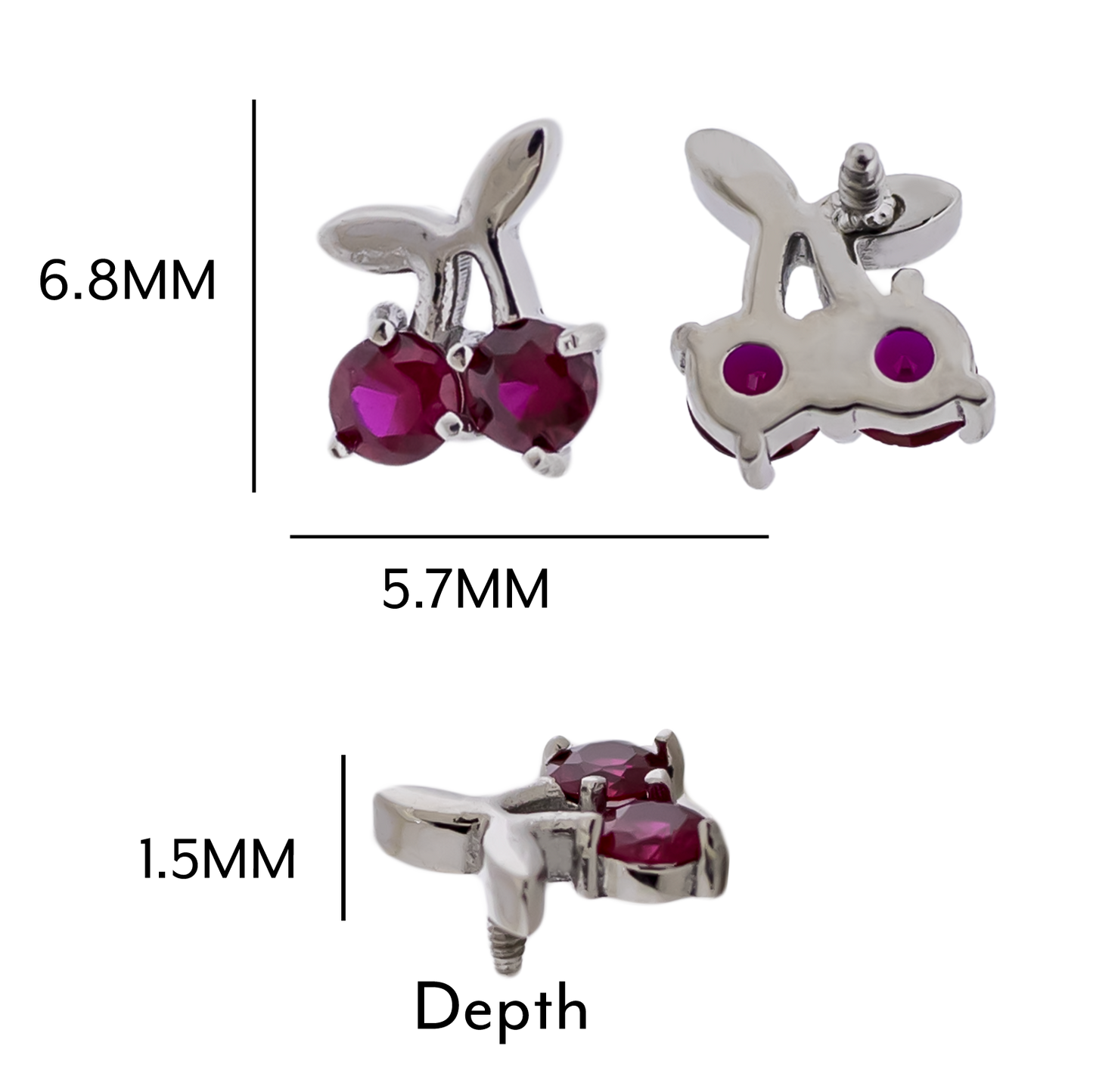 16G/18G Steel Internally Threaded End- Gem Cherry