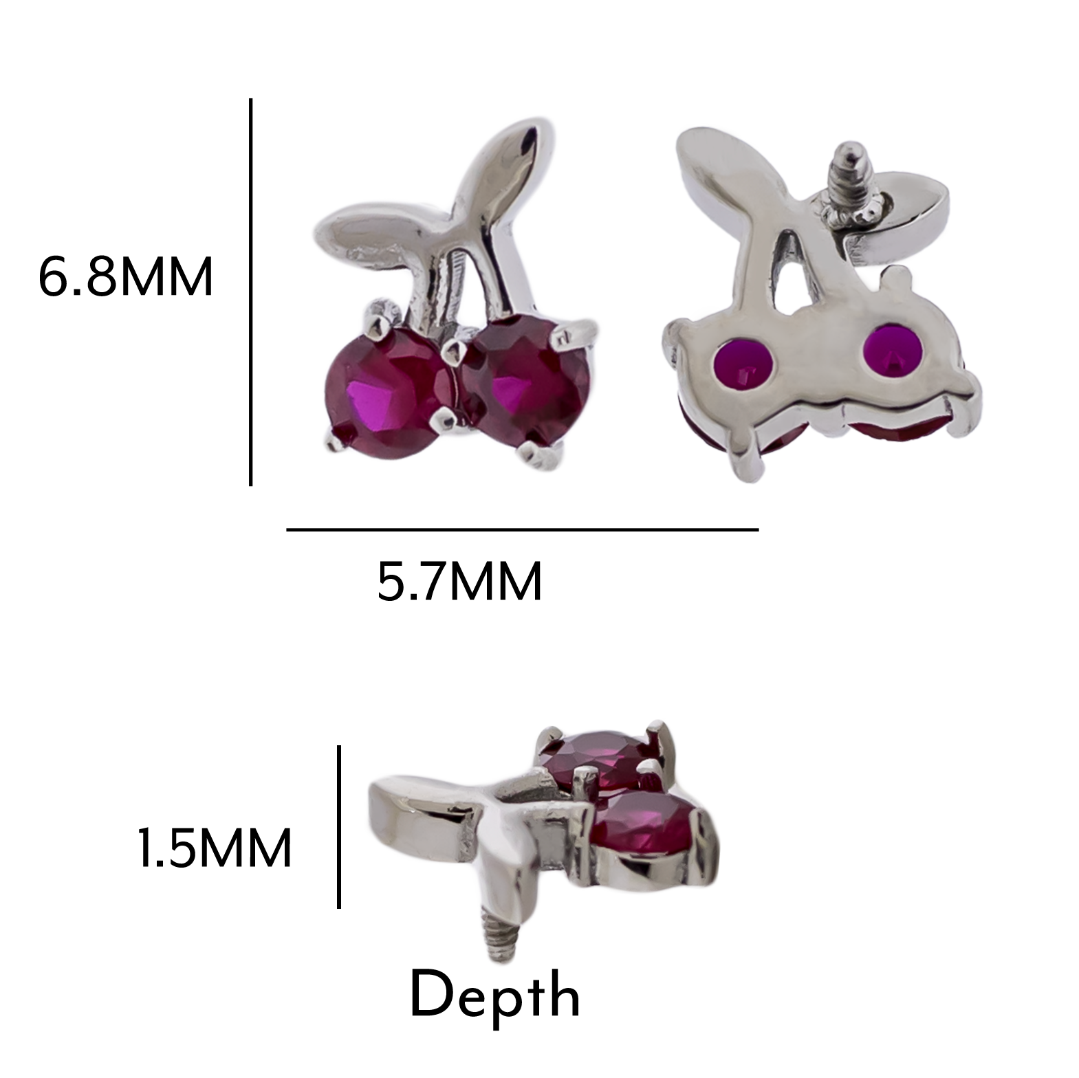 16G/18G Steel Internally Threaded End- Gem Cherry