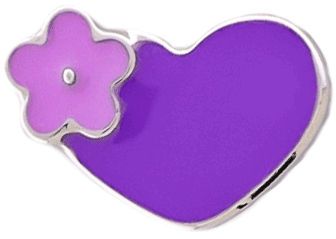 16G/18G Steel Internally Threaded End- Floral Heart- Purple