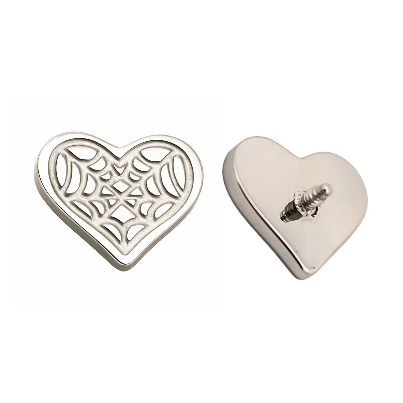 16G/18G Steel Internally Threaded Spider Web Heart End