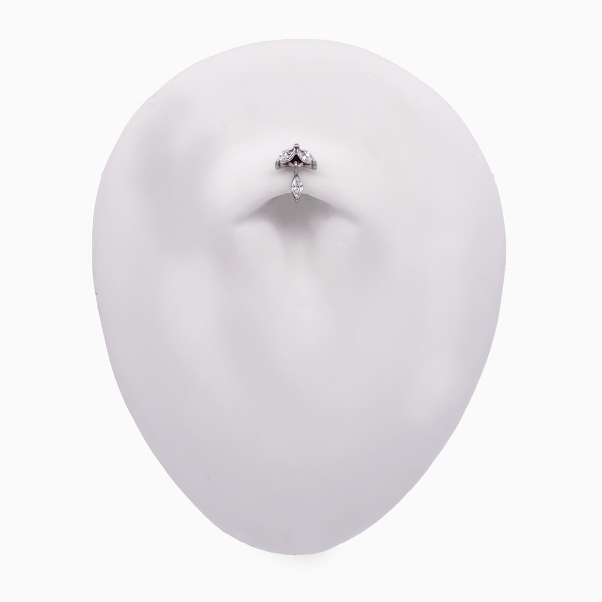 Steel Internally Threaded End - Marquise Gem Dangle 16G
