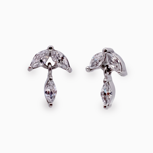 Steel Internally Threaded End - Marquise Gem Dangle 16G