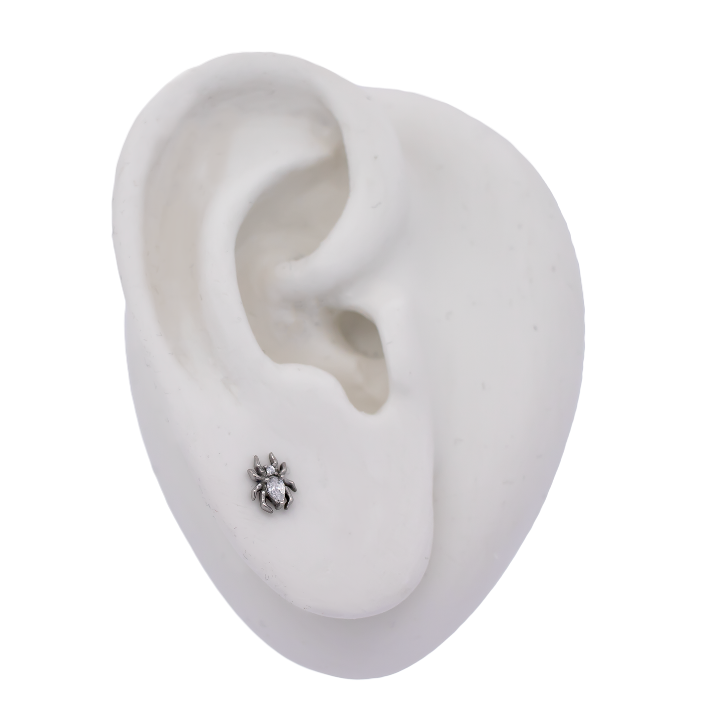 16G/18G Steel Internally Threaded Spider End with Clear Gem Body - Pierced Addiction