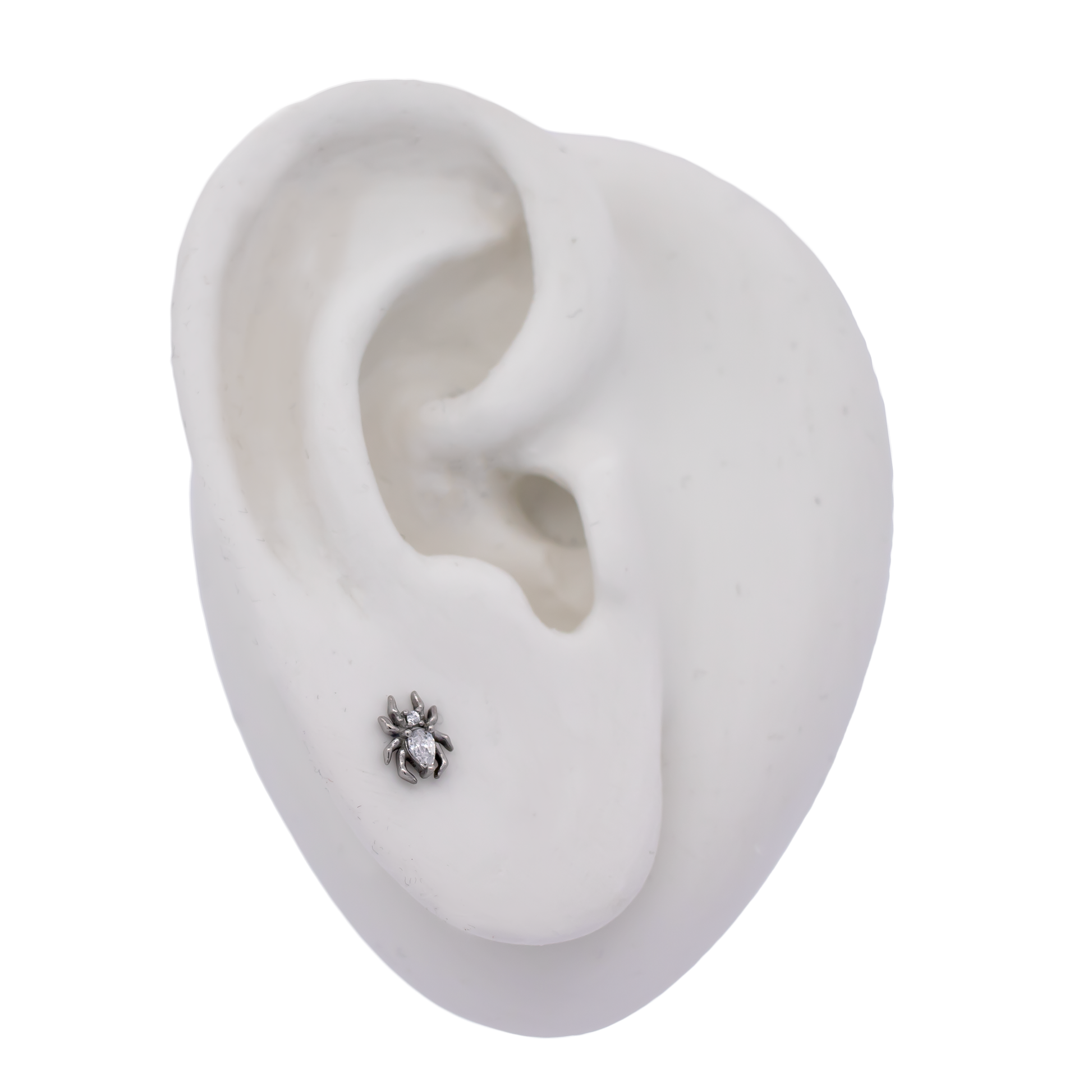 16G/18G Steel Internally Threaded Spider End with Clear Gem Body - Pierced Addiction