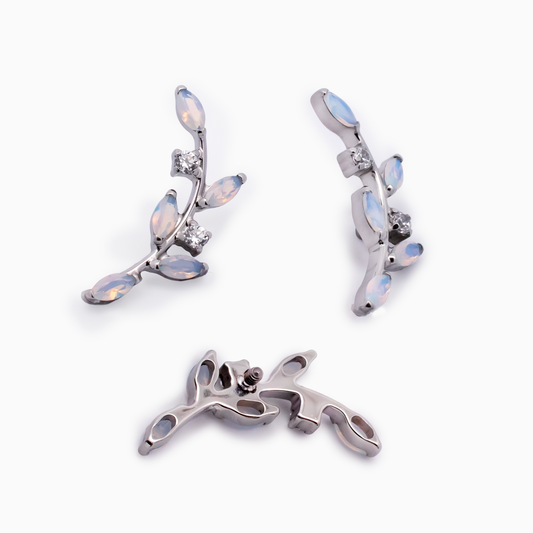 Steel Internally Threaded Opalite Branch End 16G