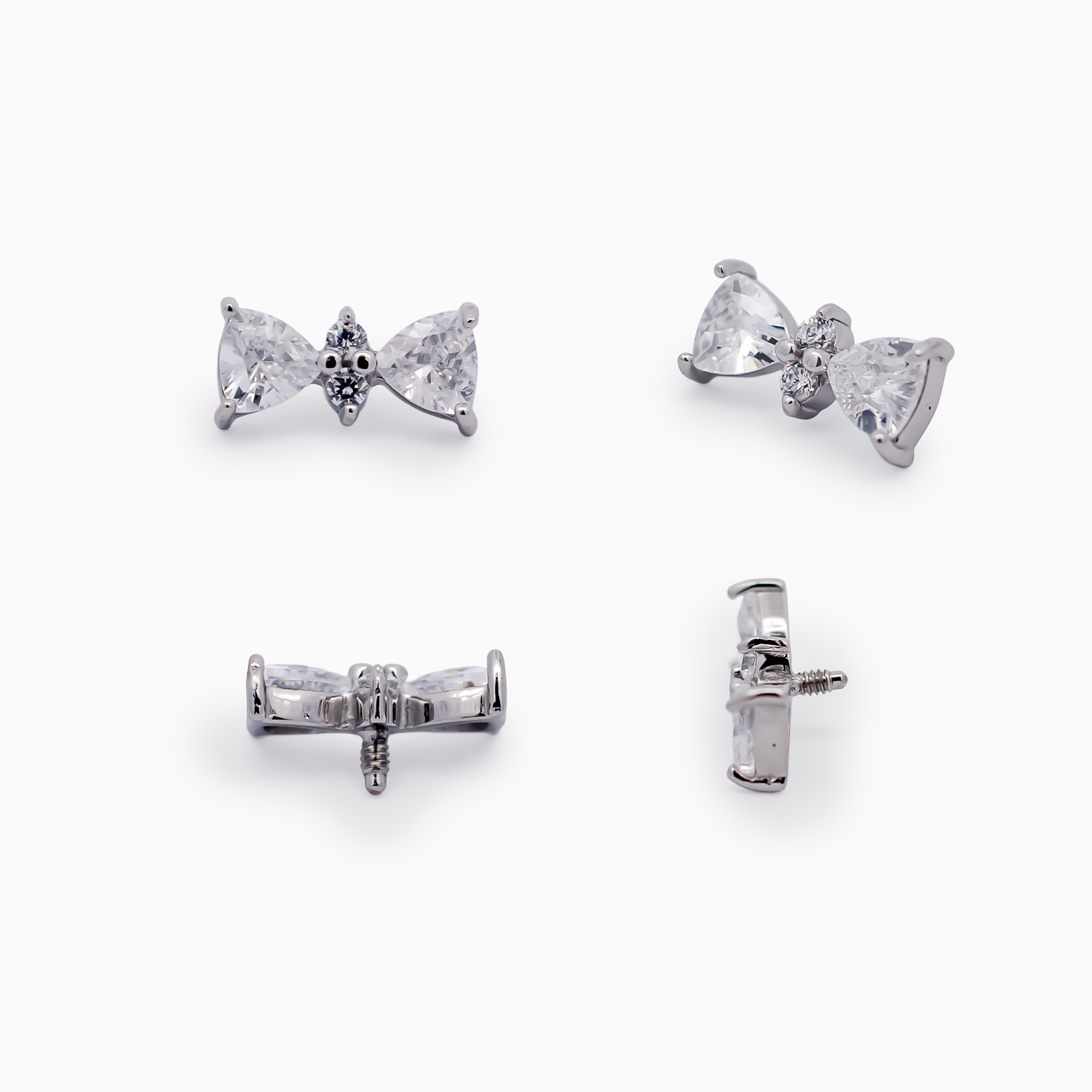 Steel Internally Threaded End - 2 Trillion CZ W/Round CZ 16G