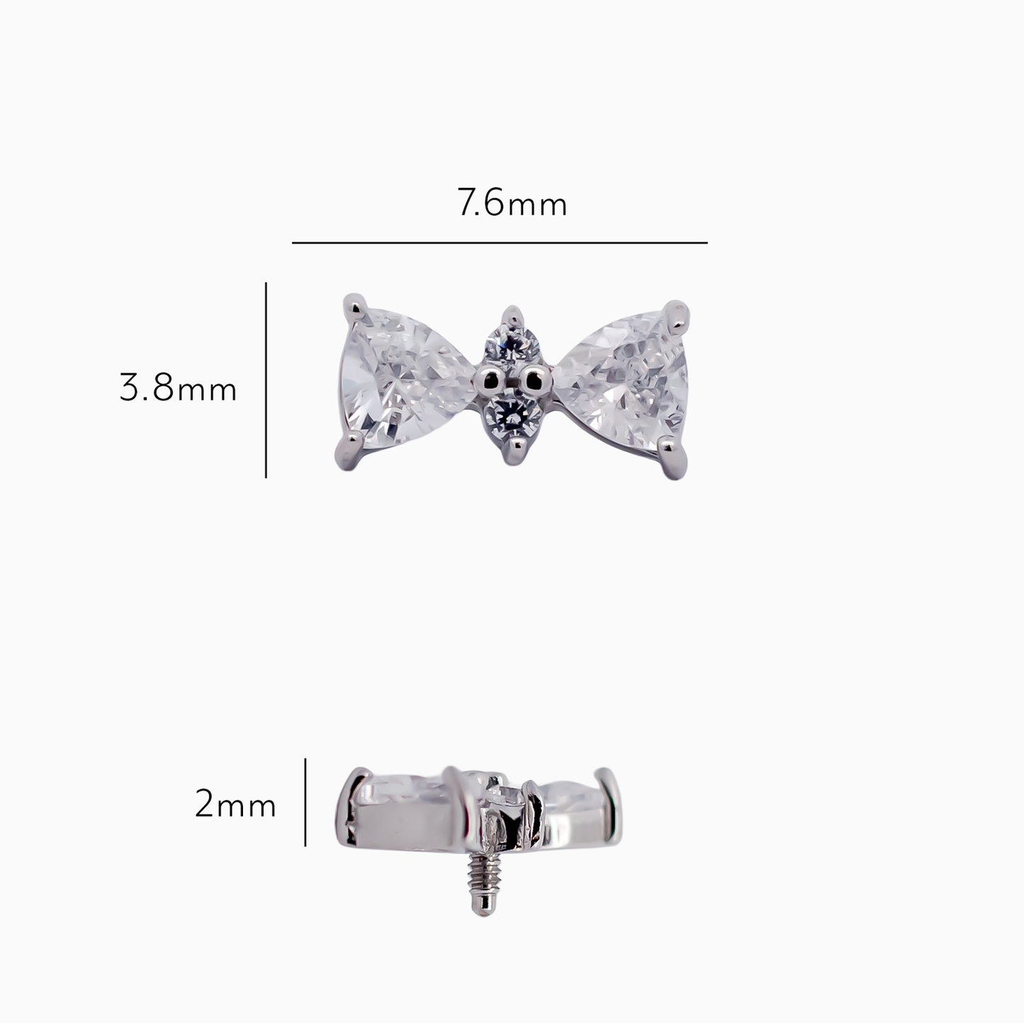 Steel Internally Threaded End - 2 Trillion CZ W/Round CZ 16G