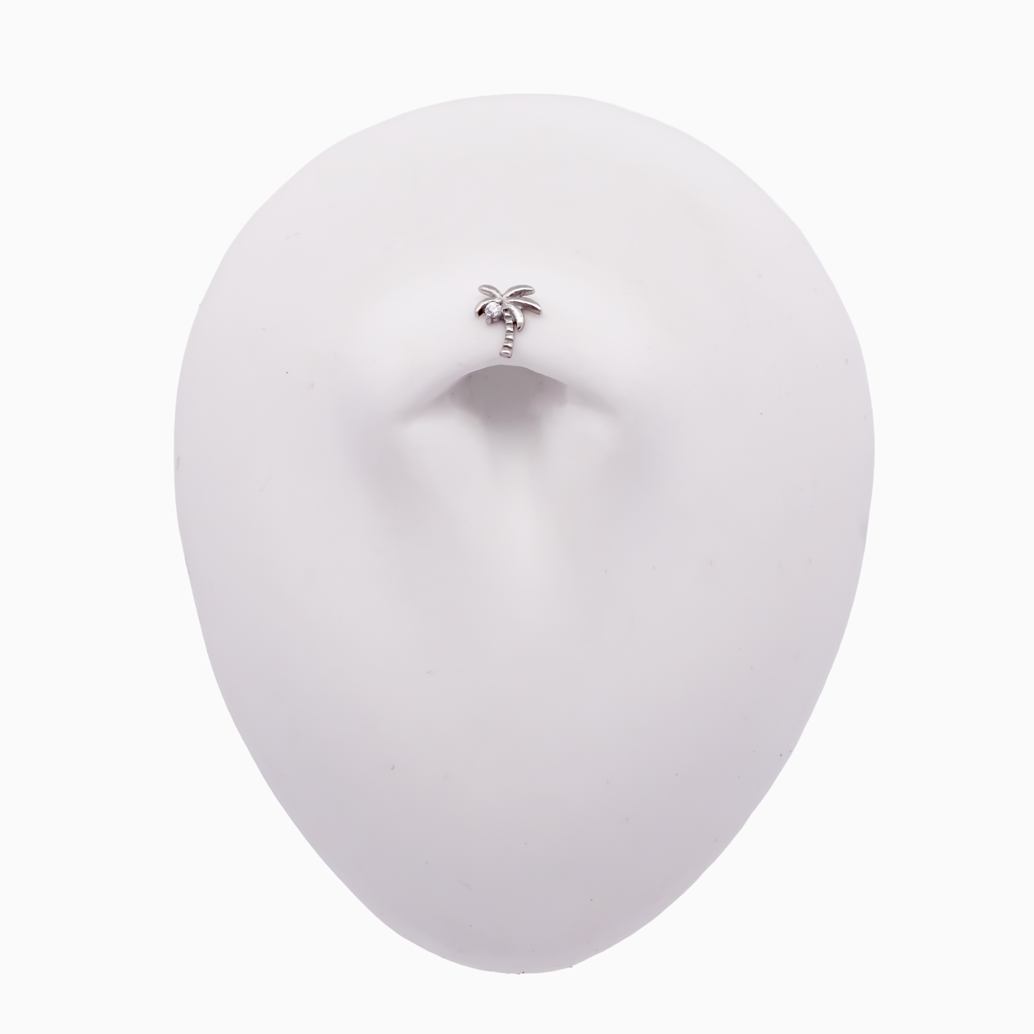 Steel Internally Threaded Palm Tree CZ End - 16G