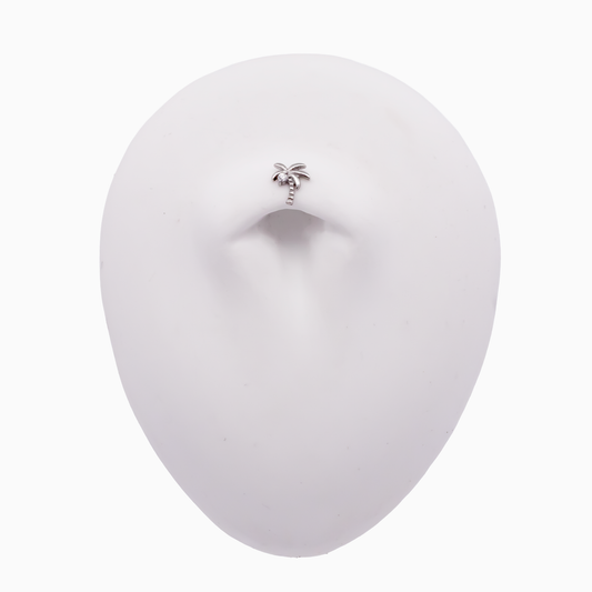Steel Internally Threaded Palm Tree CZ End - 16G