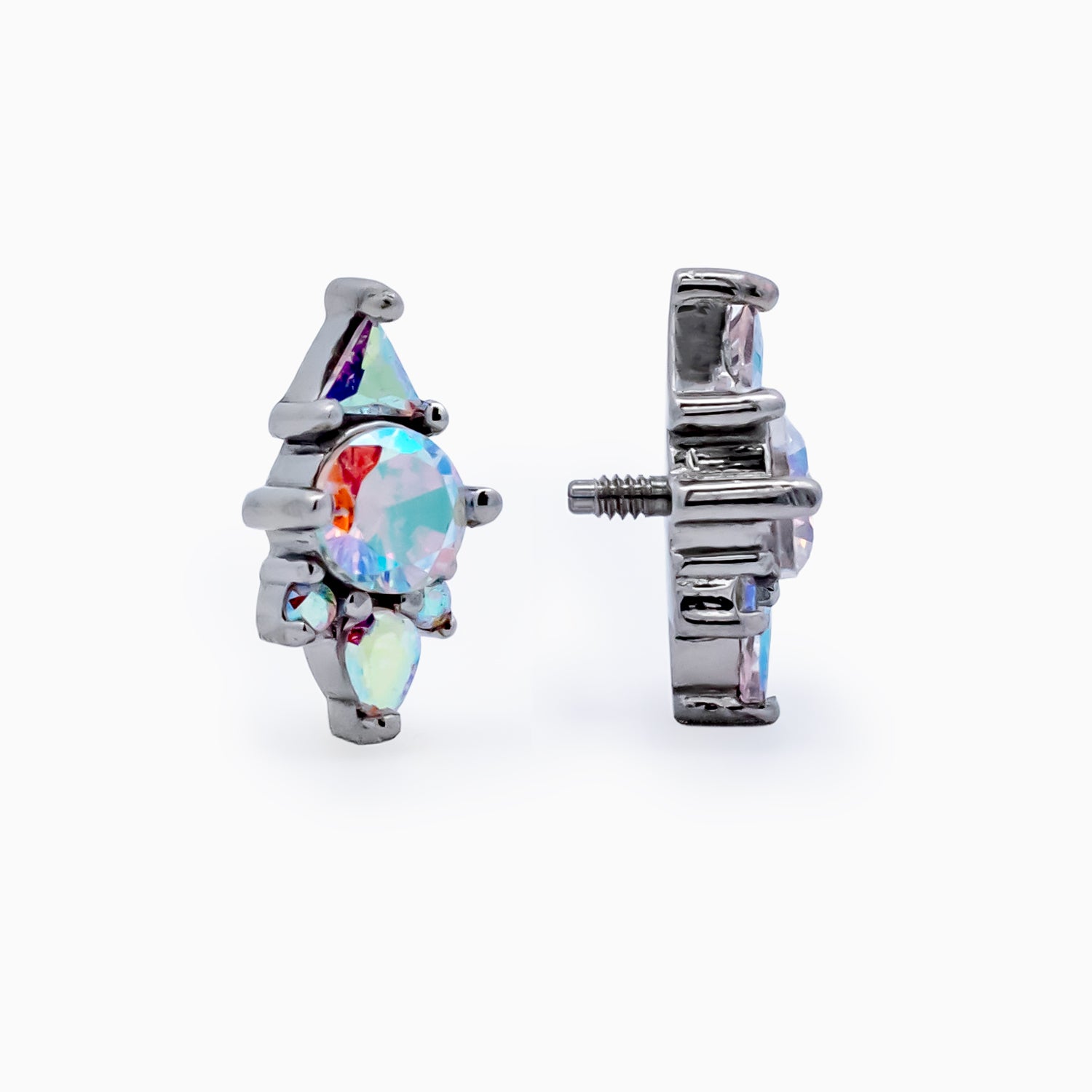 Steel Internally Threaded End with Round & Trillion Cluster – 16G