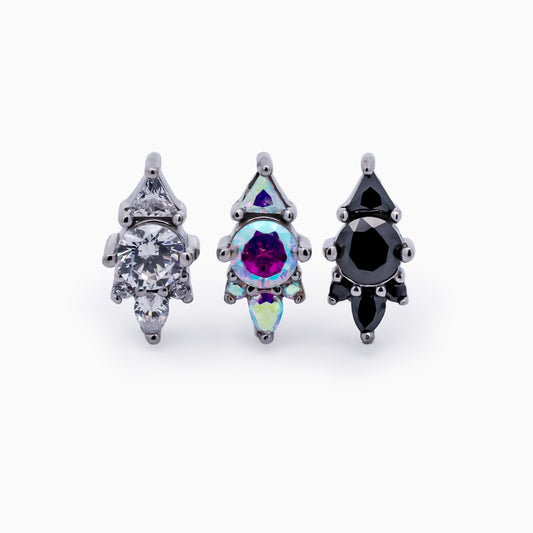 Steel Internally Threaded End with Round & Trillion Cluster – 16G