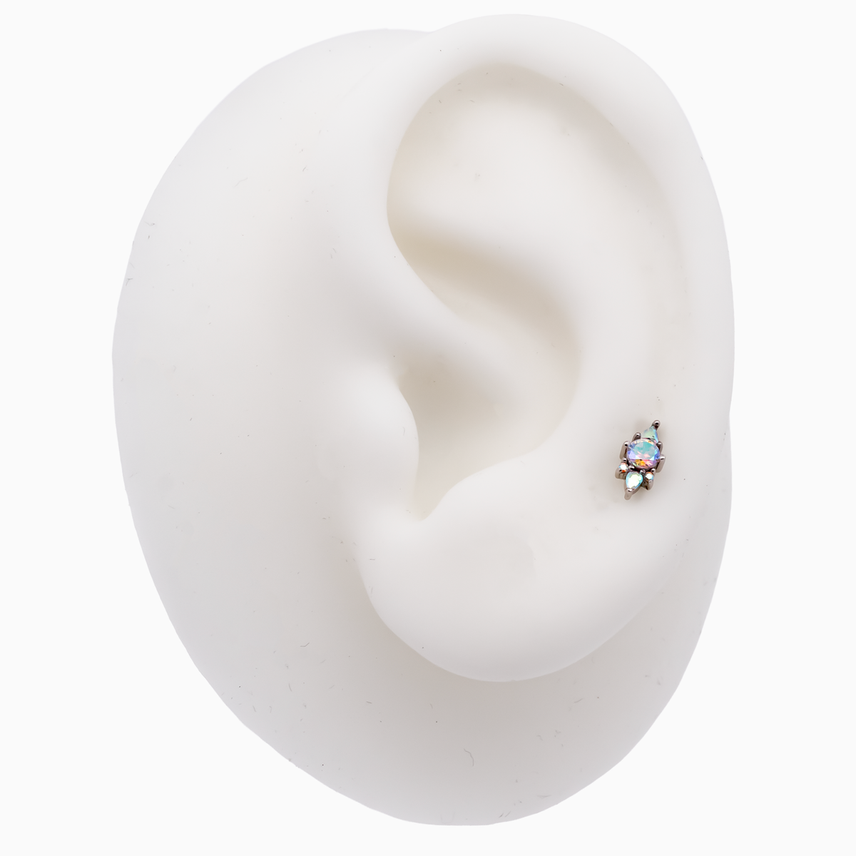 Steel Internally Threaded End with Round & Trillion Cluster – 16G