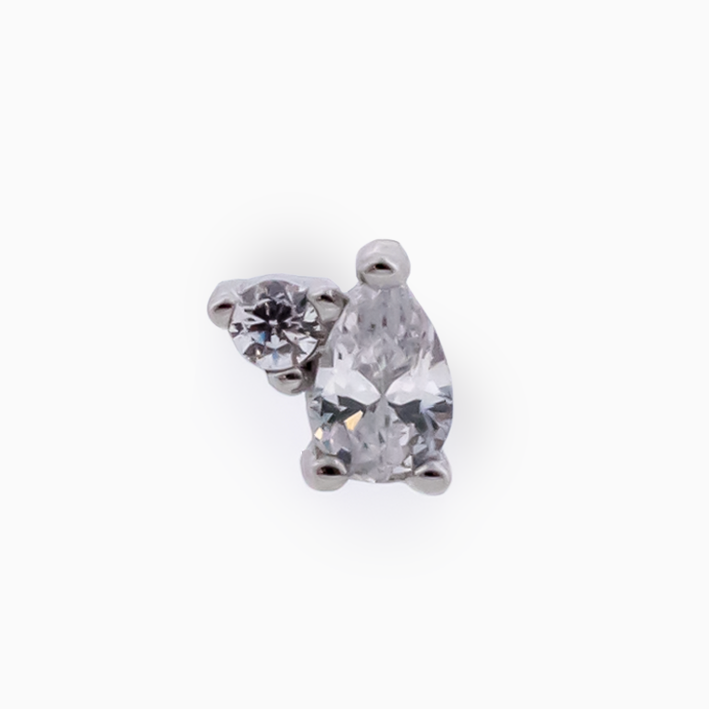 Steel Internally Threaded Pear & Round CZ End