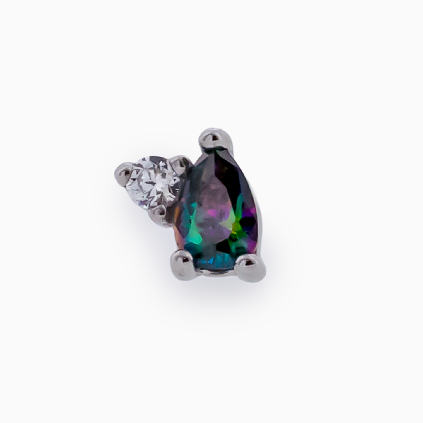 Steel Internally Threaded Pear & Round CZ End