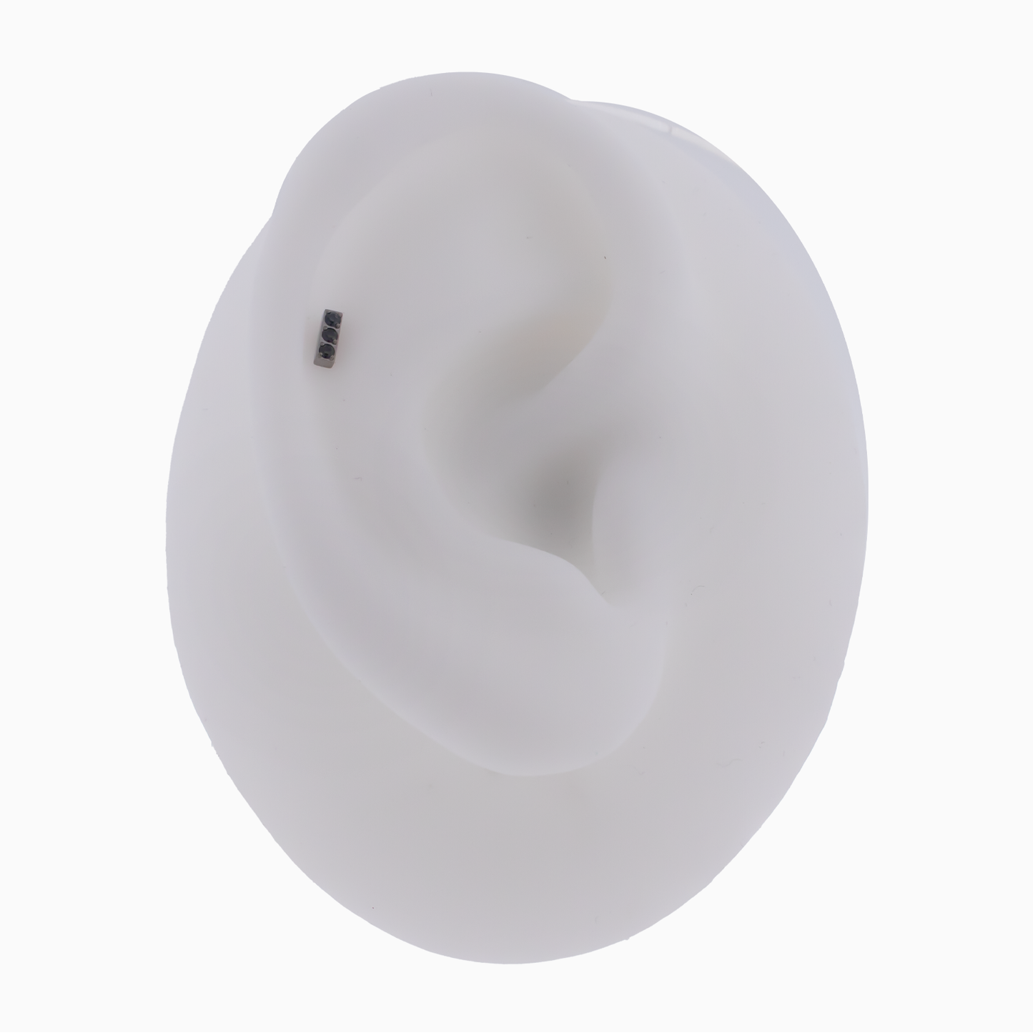 Steel Internally Threaded Bar End with 3 Zirconia Gems