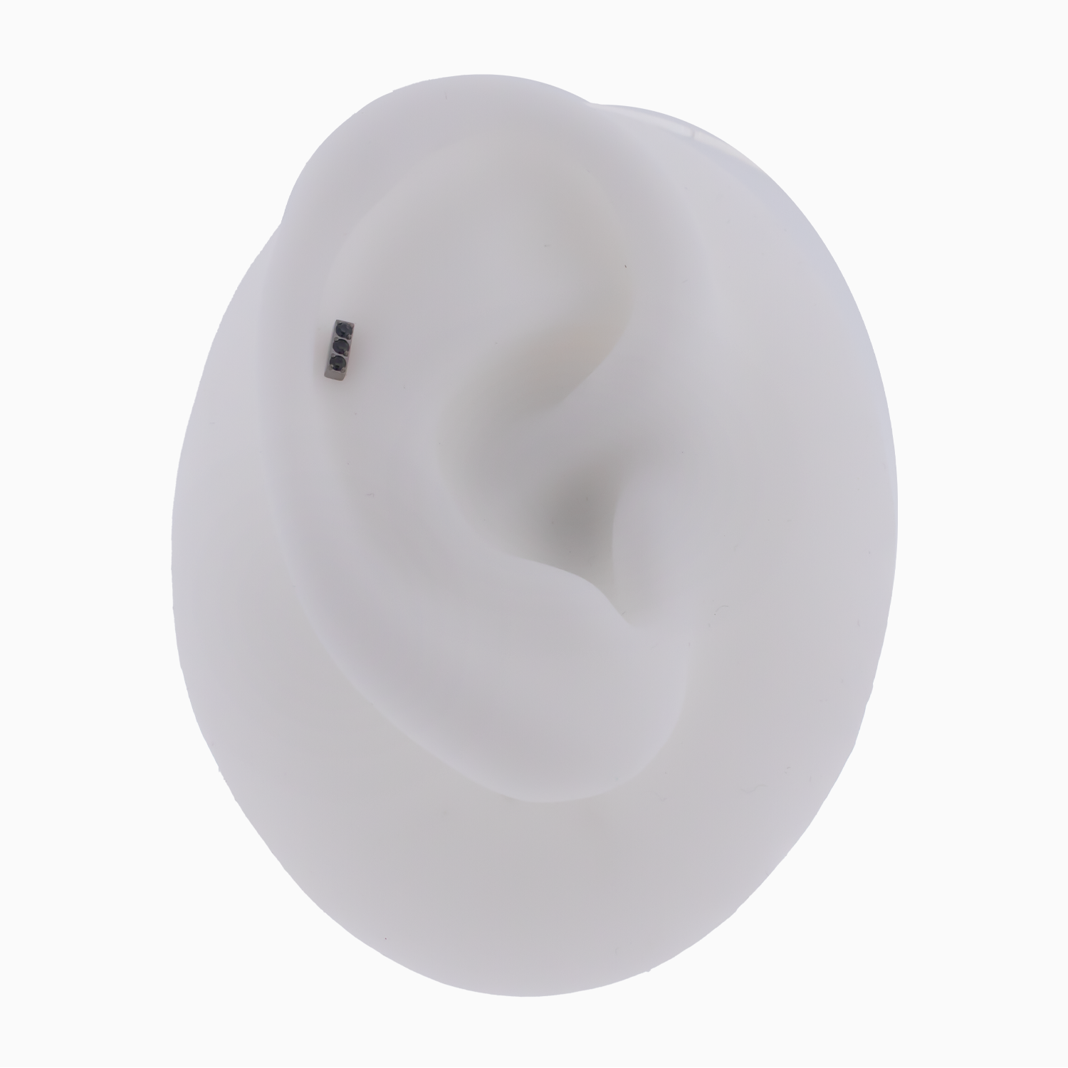 Steel Internally Threaded Bar End with 3 Zirconia Gems