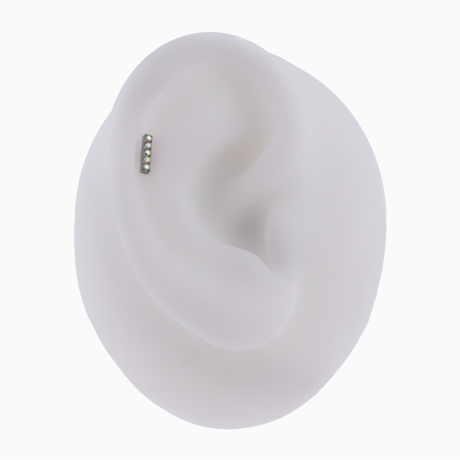 Steel Internally Threaded Bar End with 5 CZ - Pierced Addiction