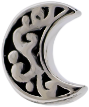 Steel Externally Threaded End - Filigree Crescent Moon 16G