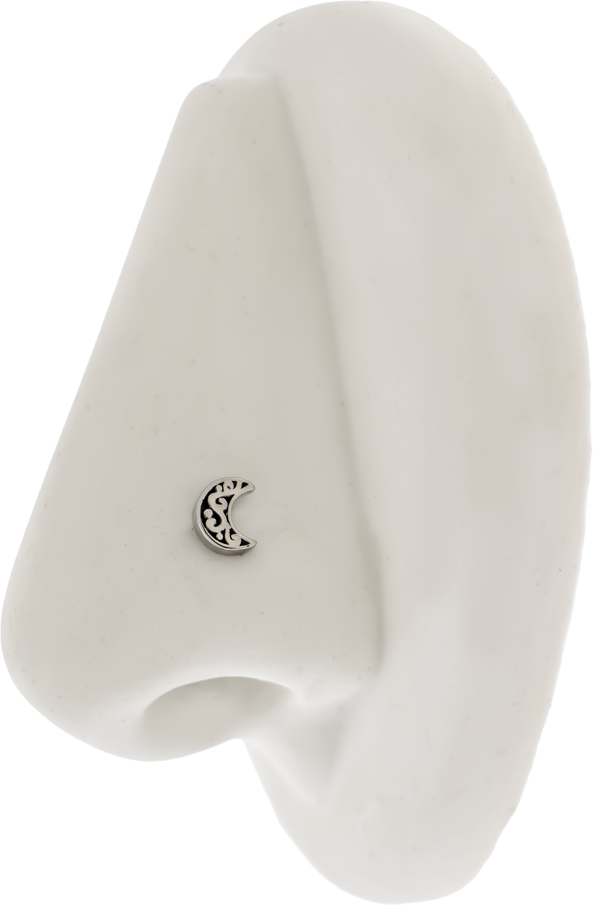 Steel Externally Threaded End - Filigree Crescent Moon 16G