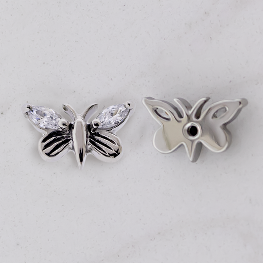 Steel Externally Threaded End - Gem Butterfly 16G