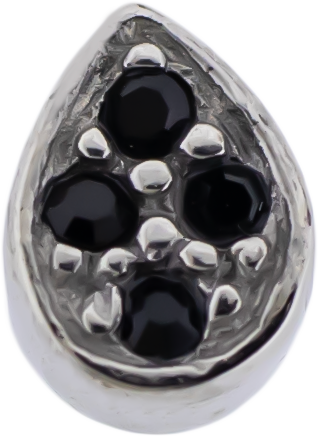 Steel Externally Threaded End - Black Gem Cluster Teardrop 16G