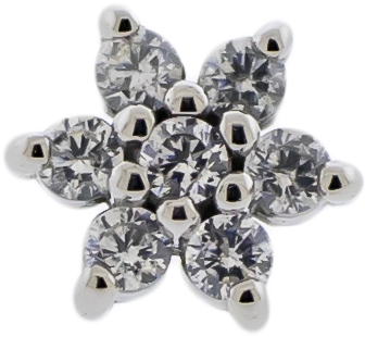 Steel Externally Threaded End - Gem Flower 16G