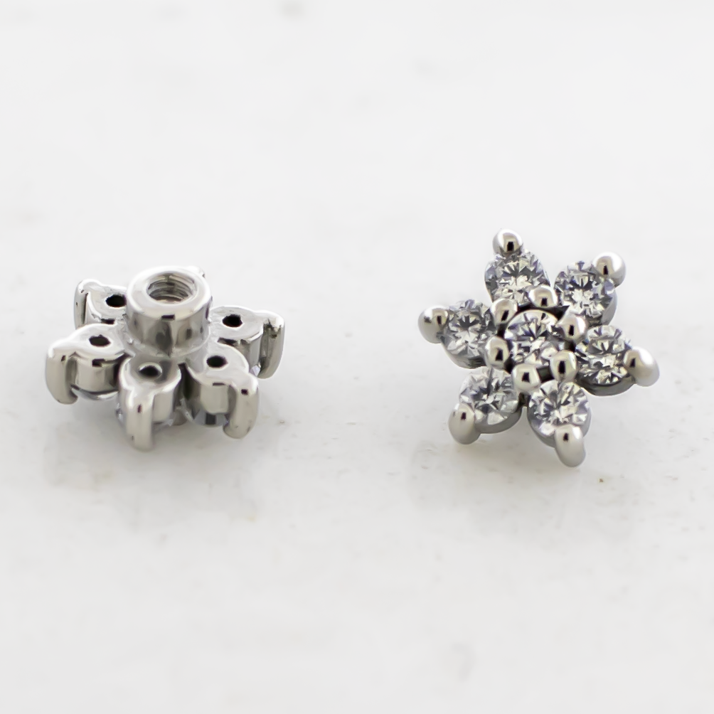 Steel Externally Threaded End - Gem Flower 16G