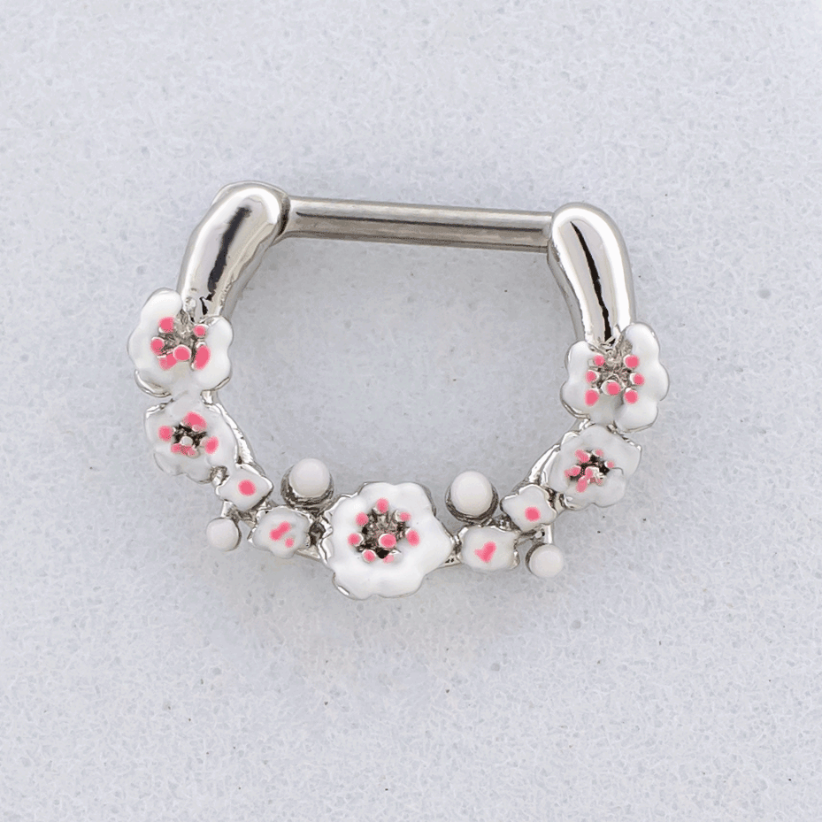 16G Septum Clicker w/ Flowers