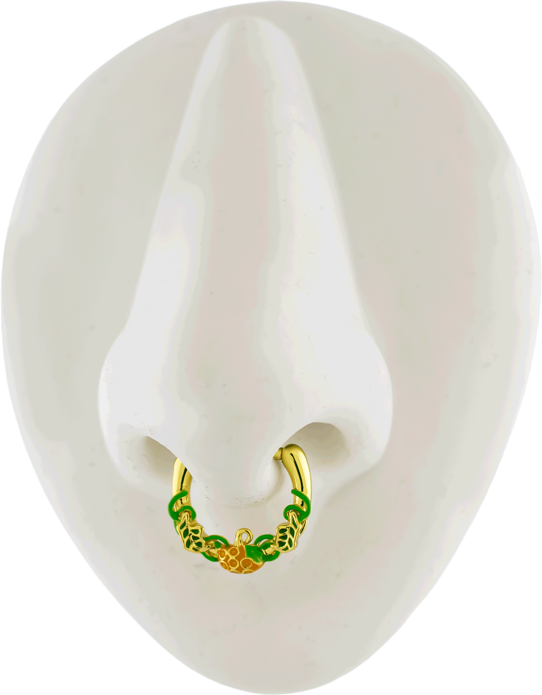 16G Gold PVD Septum Clicker w/ Pumpkin